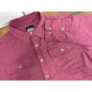 Itasca Vintage Burgundy Button Up Long Sleeve Casual Shirt Men's Size Medium